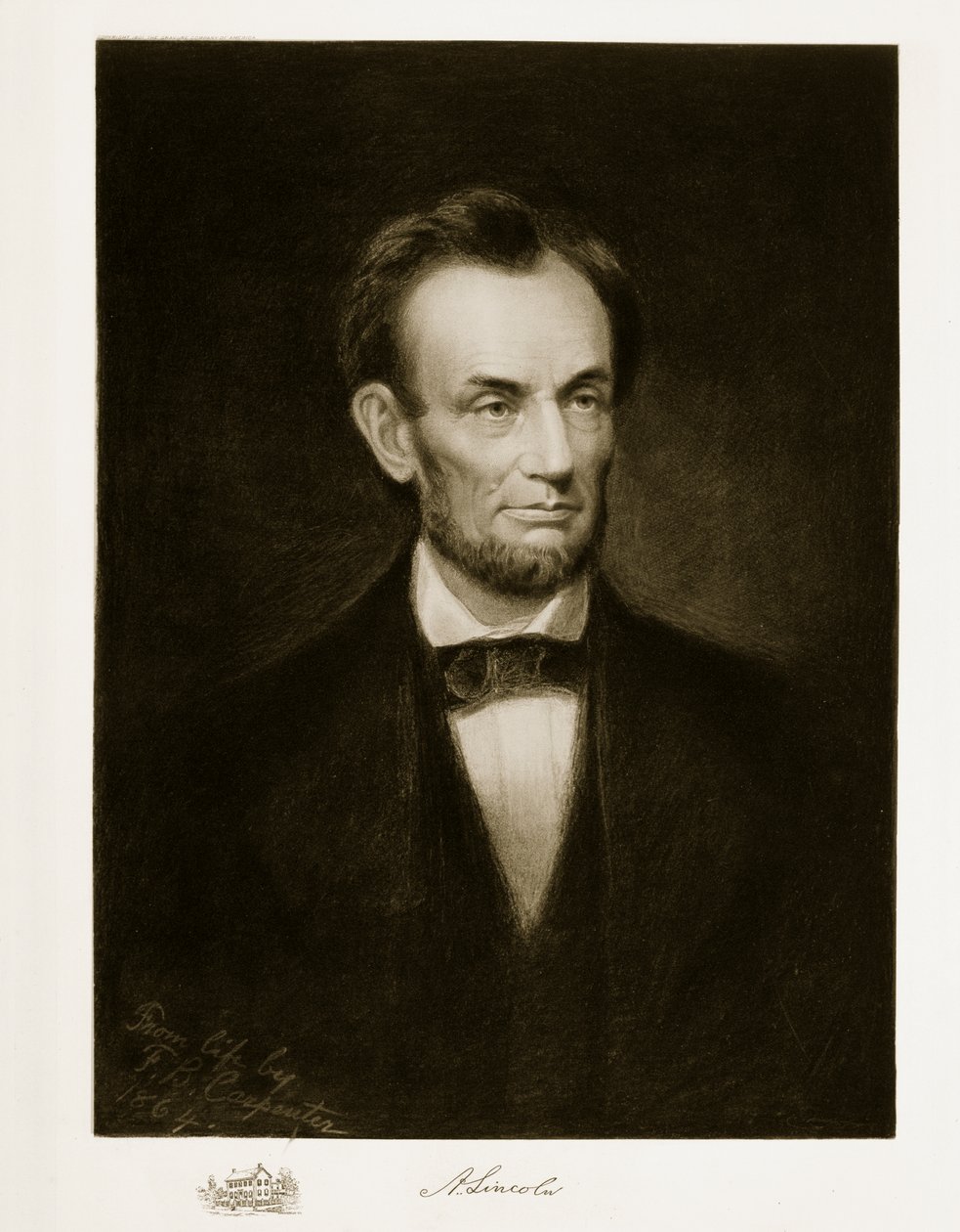 Abraham Lincoln, Amerikan yhdysvaltojen 16. presidentti, 1864, pub. 1901 (syväpaino) tekijältä Francis Bicknell Carpenter