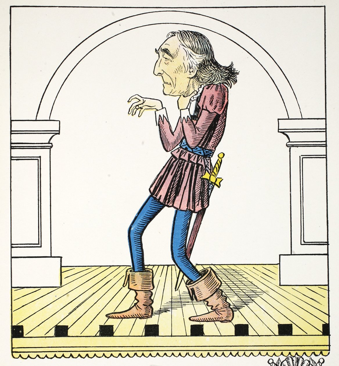 I Art, kuvitus The Struwwelpeter Alphabetista, säe Harold Begbie (1871–1929) tekijältä Francis Carruthers Gould