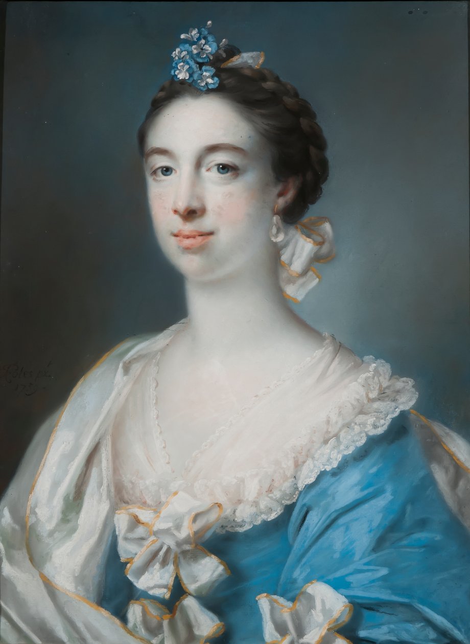 Mary Blackbournen muotokuva, 1759 (pastelli paperille) tekijältä Francis Cotes