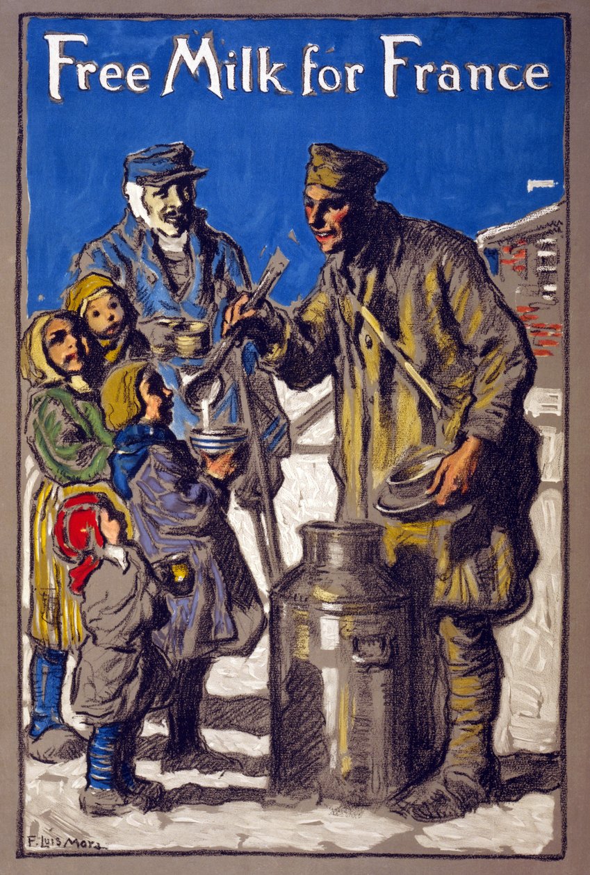 Ilmaista maitoa Ranskalle, 1918 tekijältä Francis Luis Mora