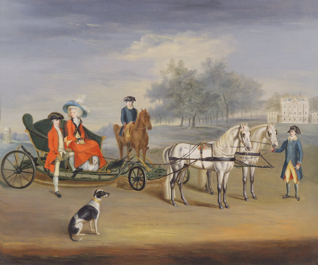Edward Stratford, Aldboroughin toinen jaarli, ja hänen vaimonsa Anne Elizabeth Grounds of Stratford Lodgessa, Baltinglassissa, Wicklowin kreivikunnassa, Irlannissa, n. 1787 tekijältä J. Francis Sartorius