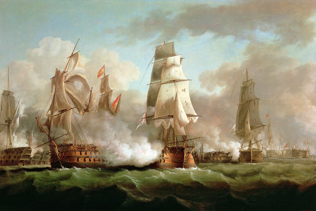 "Neptunus" kihloissa, Trafalgar, 1805 tekijältä J. Francis Sartorius