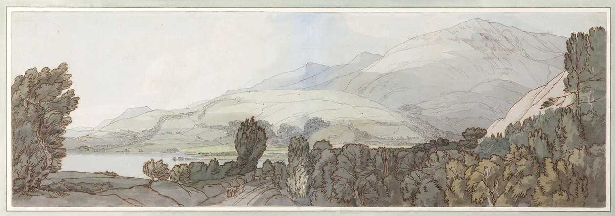 Lake of Coniston, 1786 (kynä ja muste wc:llä paperilla) tekijältä Francis Towne