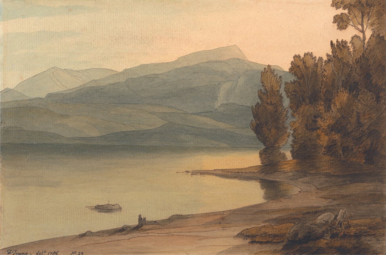 Windermere auringonlaskun aikaan tekijältä Francis Towne