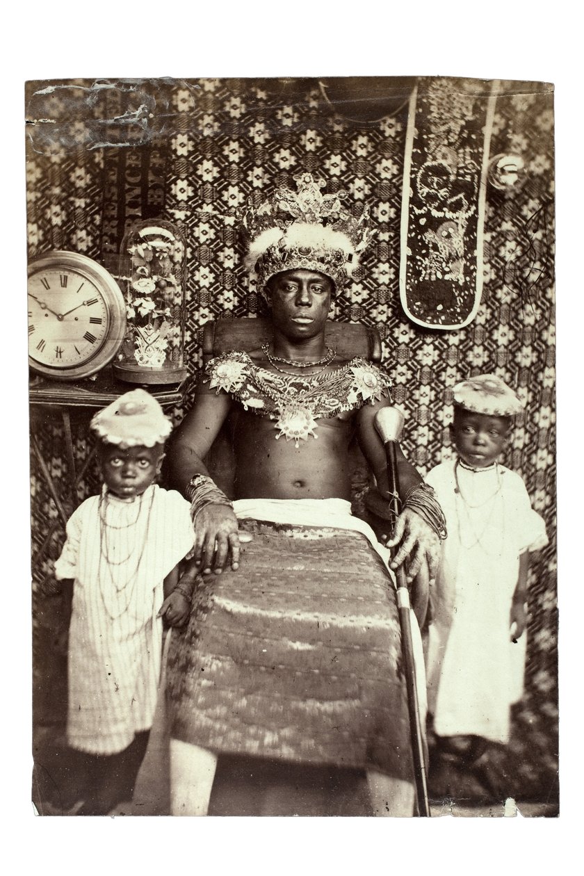 Calabarin kuningas, Nigeria, n. 1870 (albumiprintti) tekijältä Francis W. Joaque