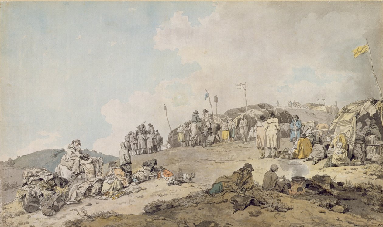 Donnybrook Fair, 1782 (kynä, muste ja wc paperilla) tekijältä Francis Wheatley
