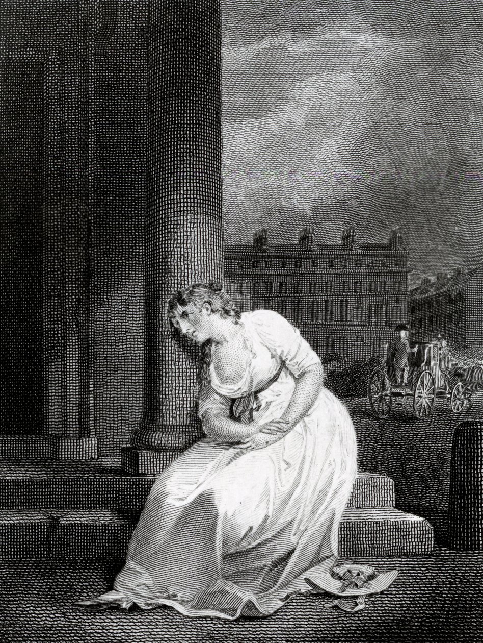 Kuvitus Du Roverayn painoksesta Oliver Goldsmithin runosta "Autioitu kylä", 1800 tekijältä Francis Wheatley