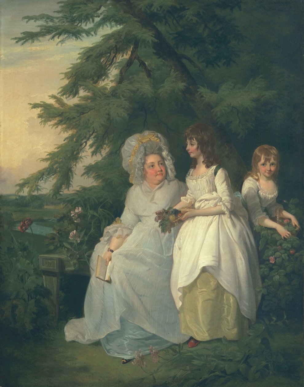Mary Margaret Wood ja kaksi hänen tytärtään, 1787 tekijältä Francis Wheatley