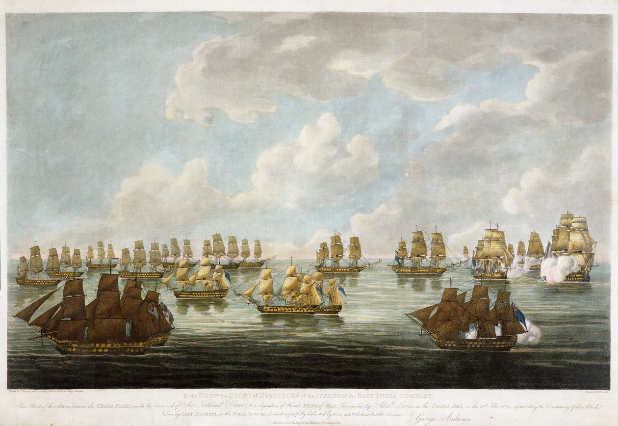 Kiinan laivaston ja ranskalaisen laivueen välinen taistelu 15. helmikuuta 1804. tekijältä Francis (after) Sartorius