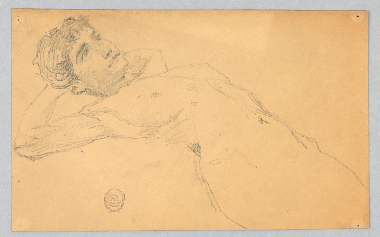Luonnos naisen alastonkuvasta tekijältä Francis Augustus Lathrop