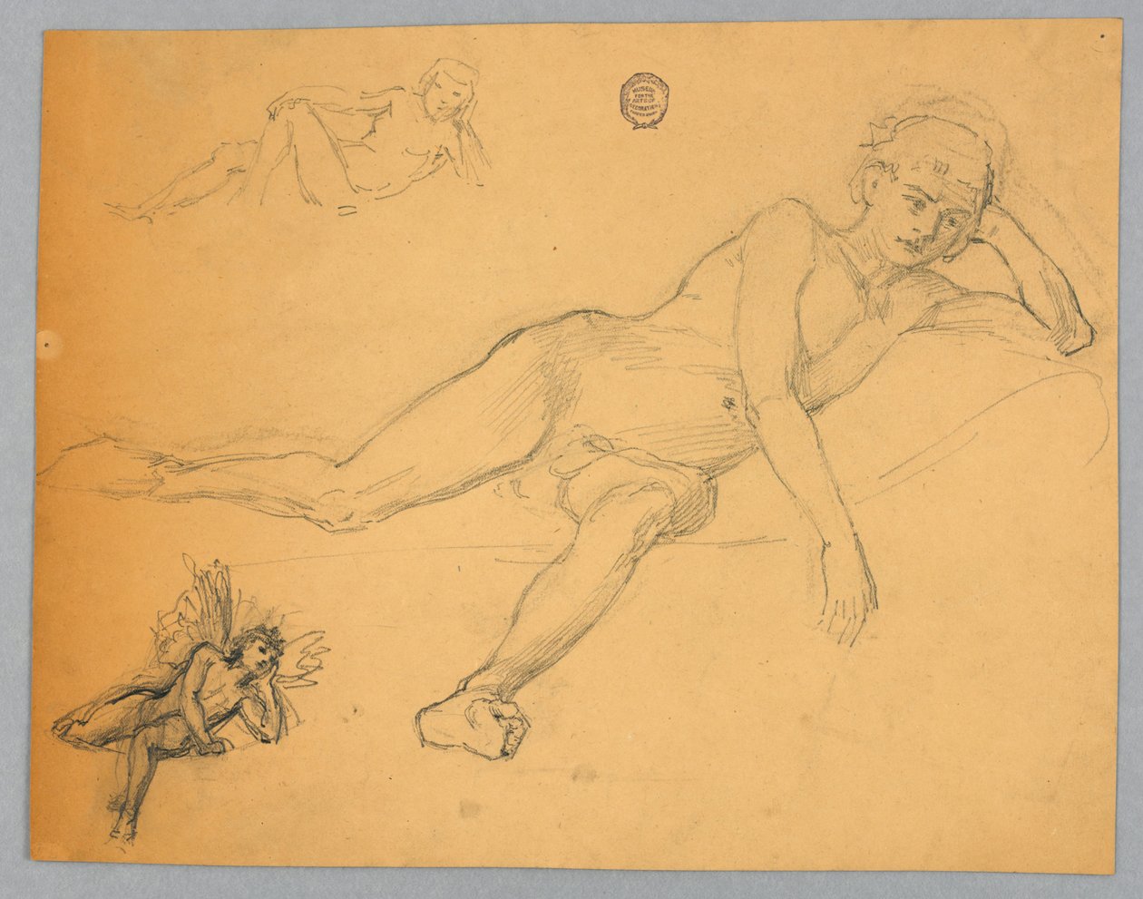 Luonnos miesalastosta tekijältä Francis Augustus Lathrop