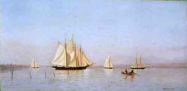 Haverstraw Bay on Hudson (öljy kankaalle) tekijältä Francis Augustus Silva
