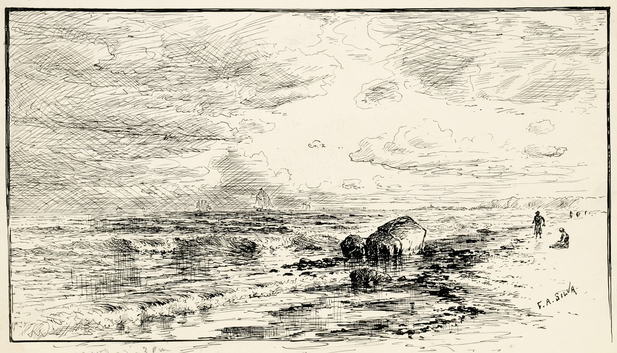 Ranta lähellä Point Judithia, Rhode Island tekijältä Francis Augustus Silva