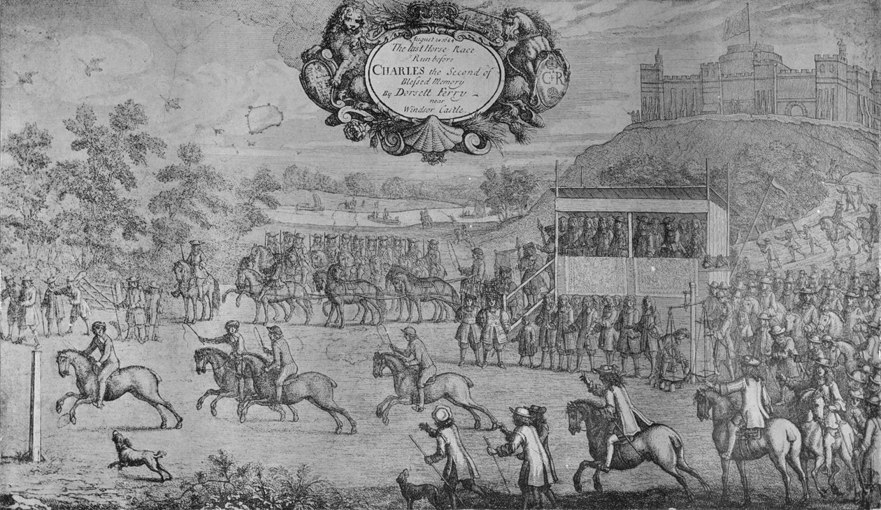 A Race Before Charles II, kirjoittanut Francis Barlow, 1650-1680, 1911 tekijältä Francis Barlow