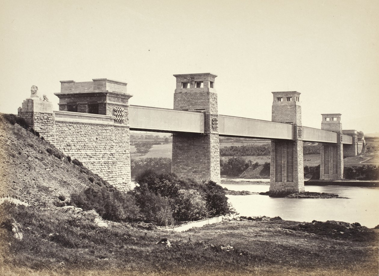 Bangor, Britannia Bridge Angleseystä nähtynä (258) tekijältä Francis Bedford