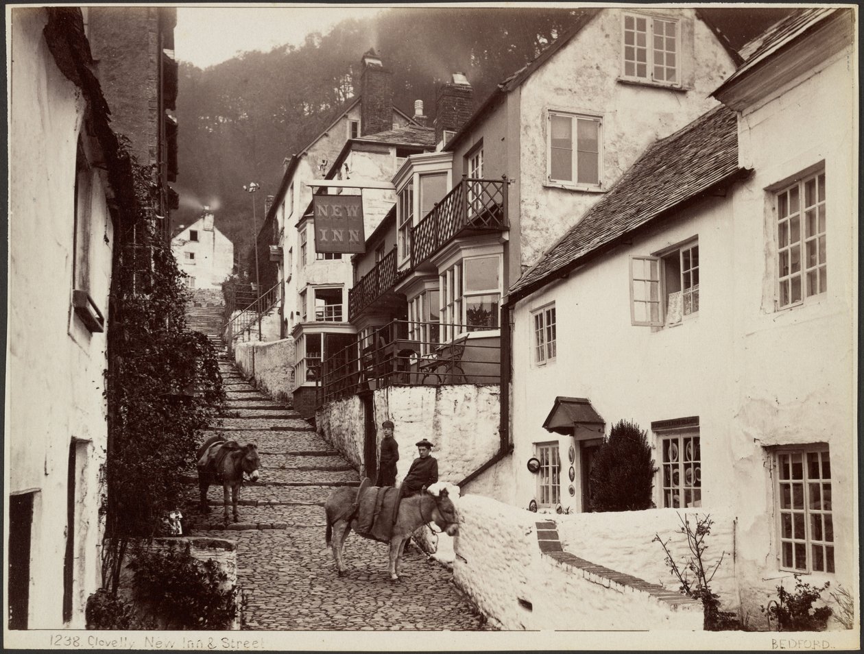 Clovelly, New Inn  Street tekijältä Francis Bedford