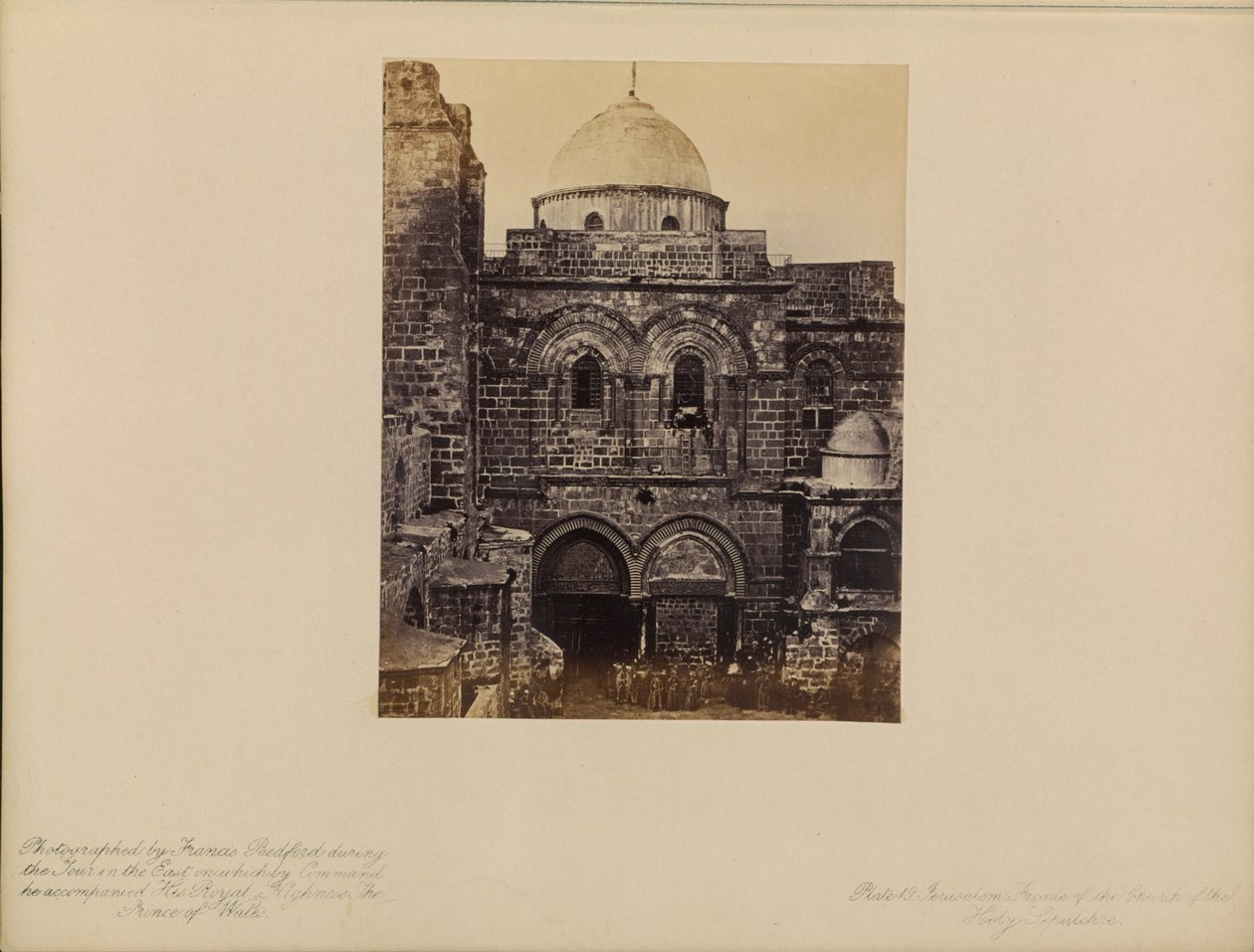 Jerusalem - Pyhän haudan kirkon julkisivu tekijältä Francis Bedford