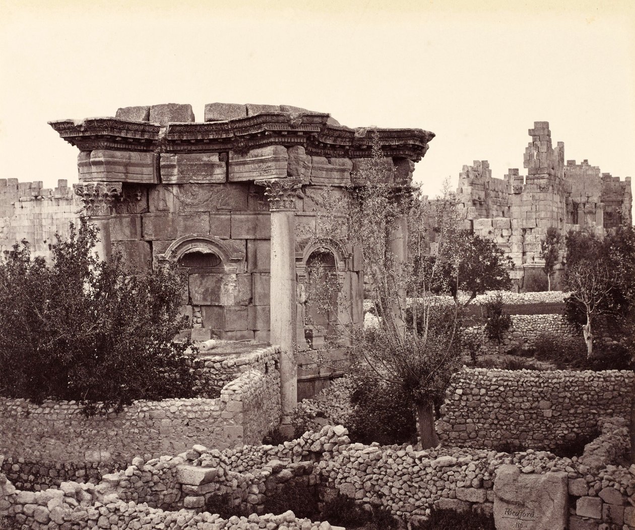 Pyöreä temppeli (Venuksen temppeli), Baalbek tekijältä Francis Bedford