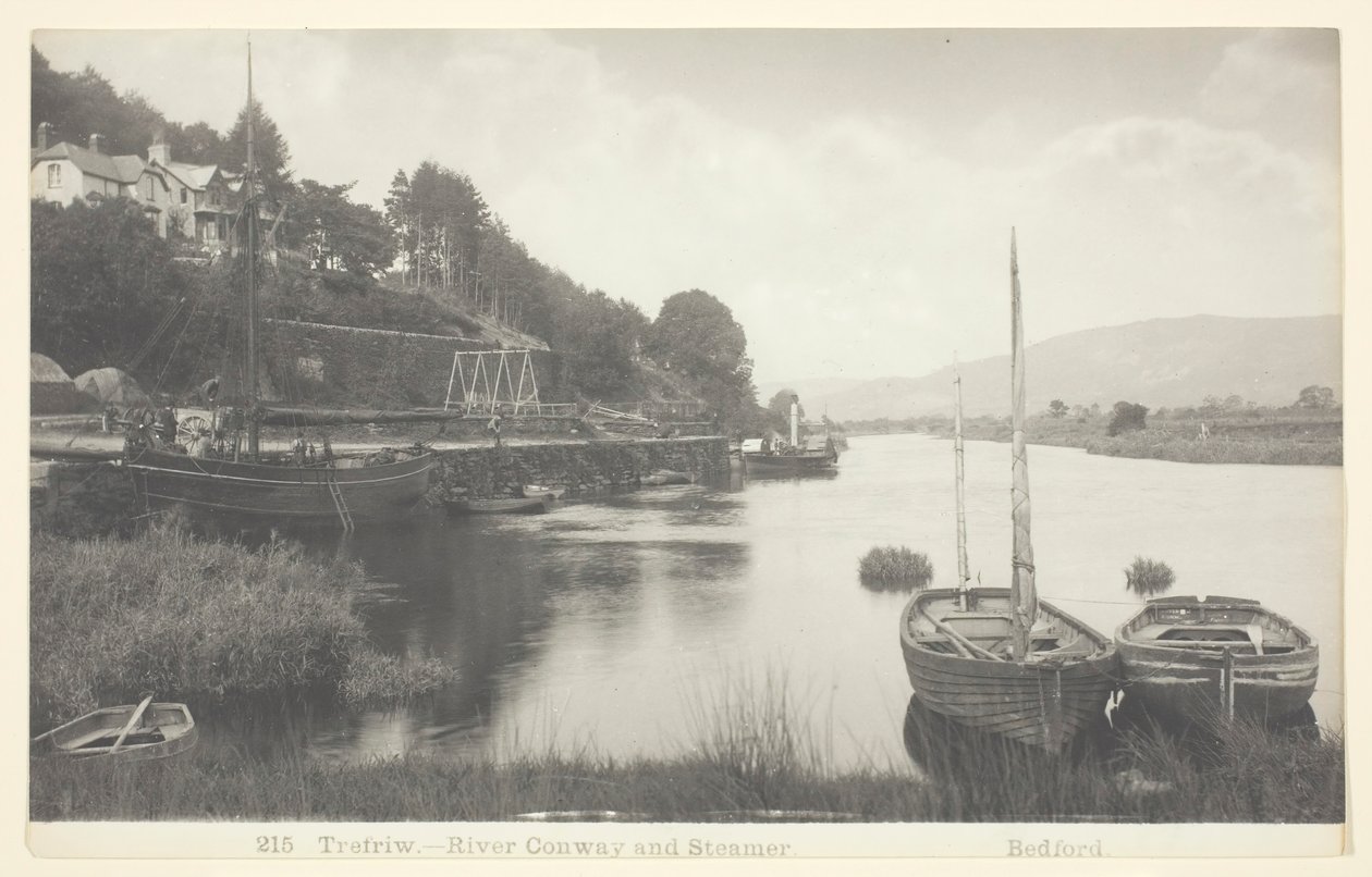 Trefriw - River Conway ja Steamer, 186094. tekijältä Francis Bedford