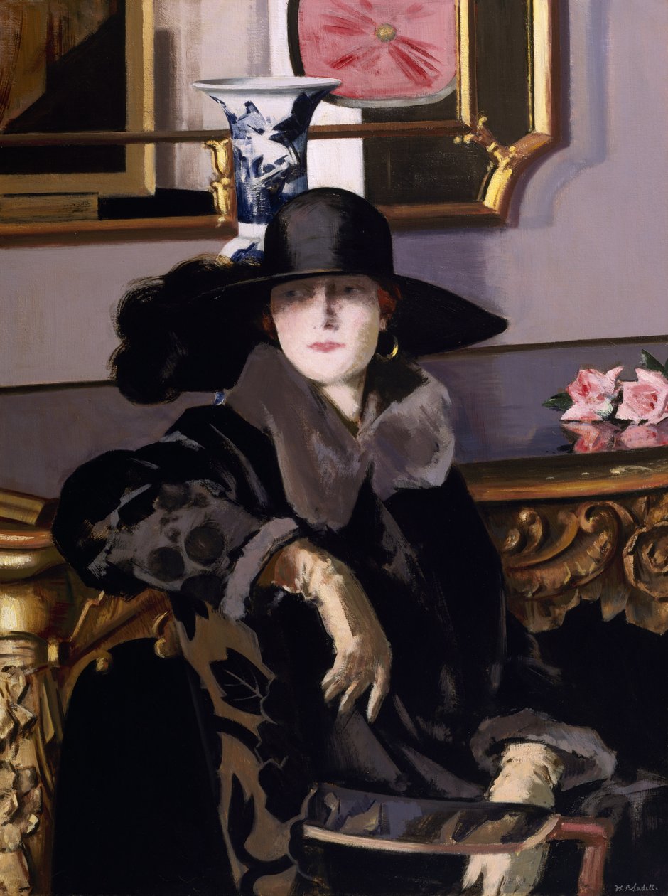 Nainen mustassa (öljy kankaalle) tekijältä Francis Campbell Boileau Cadell