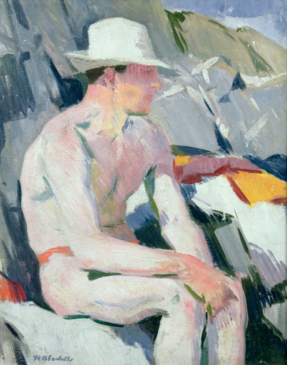 Kylpejä valkoisella hatussa tekijältä Francis Campbell Boileau Cadell