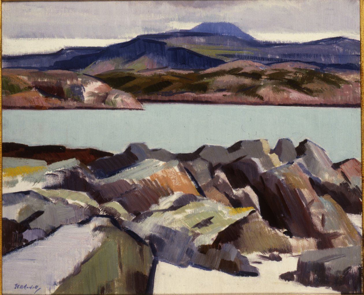 Ben More, ylhäältä Port Beag na Sligeanach (öljy kankaalle) tekijältä Francis Campbell Boileau Cadell