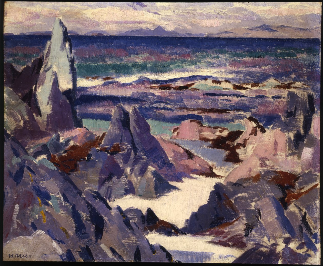 Cathedral Rock, Rhum, Iona (öljy kankaalle) tekijältä Francis Campbell Boileau Cadell