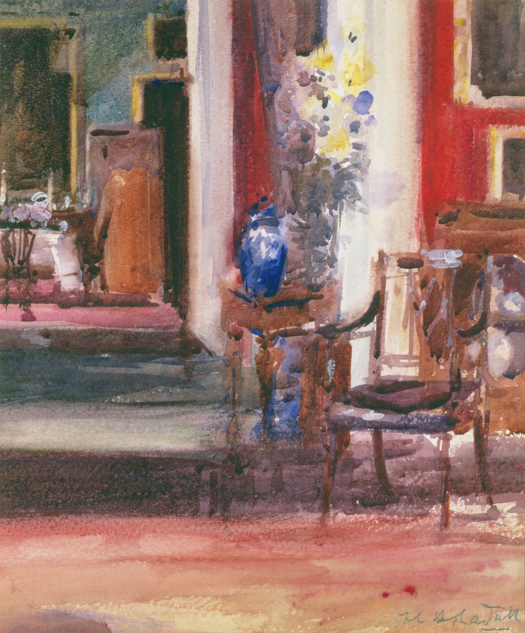 Taiteilijatalon sisustus, Ainslie Place, Edinburgh (wc paperilla) tekijältä Francis Campbell Boileau Cadell