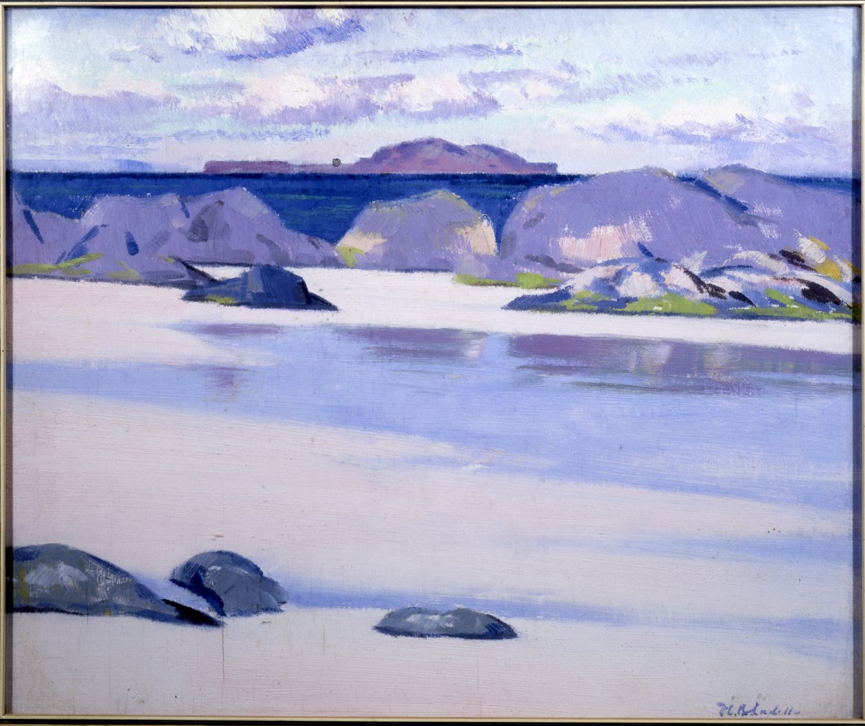Laskuvesi, Iona, katsomassa hollantilaisen lippikseen, Lunga (öljy kankaalle) tekijältä Francis Campbell Boileau Cadell