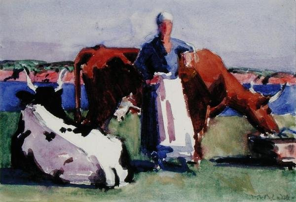 Maitotar, Iona (akvarelli paperille) tekijältä Francis Campbell Boileau Cadell