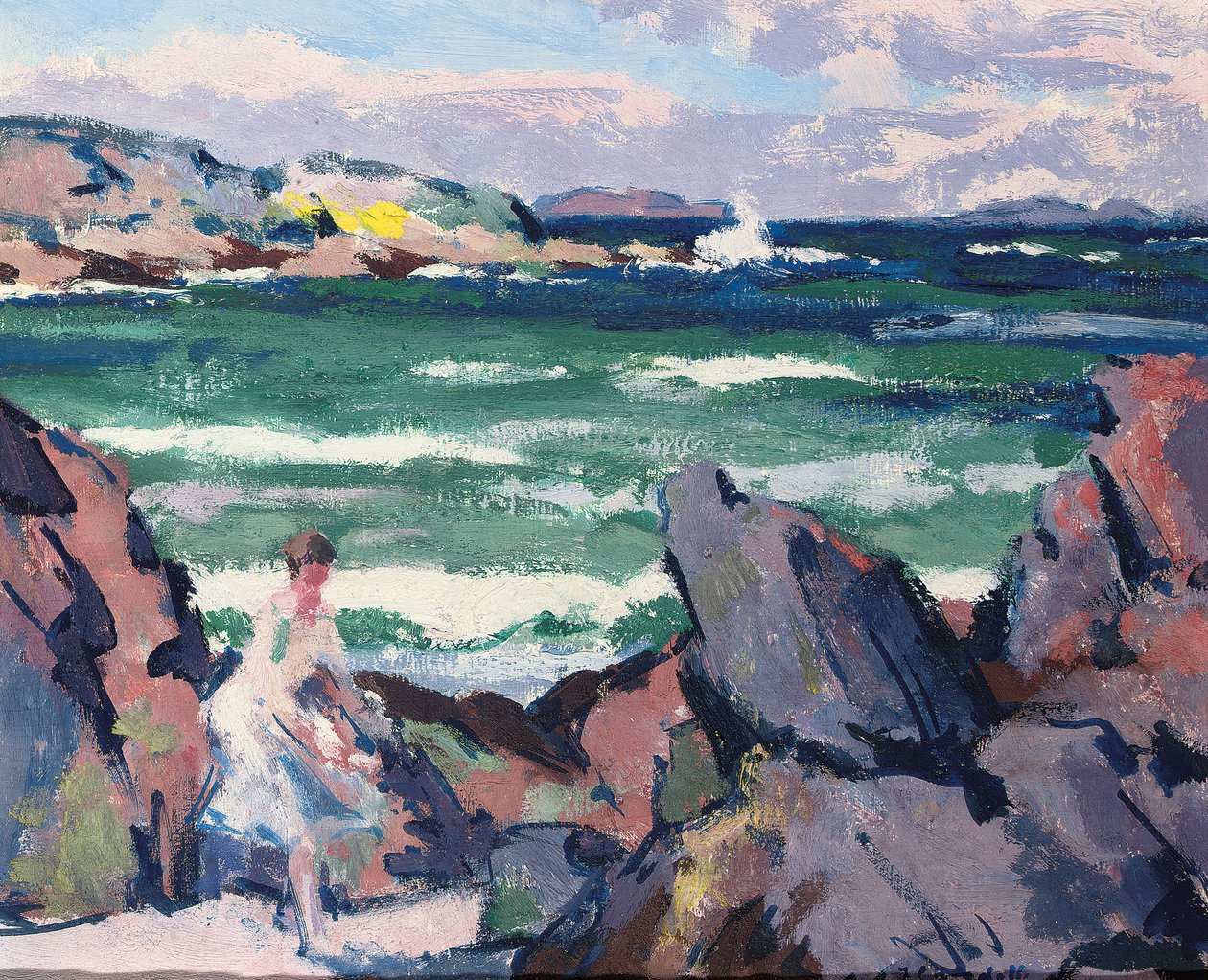 Pohjoistuuli, Iona (The Bather) (öljy paneelissa) tekijältä Francis Campbell Boileau Cadell
