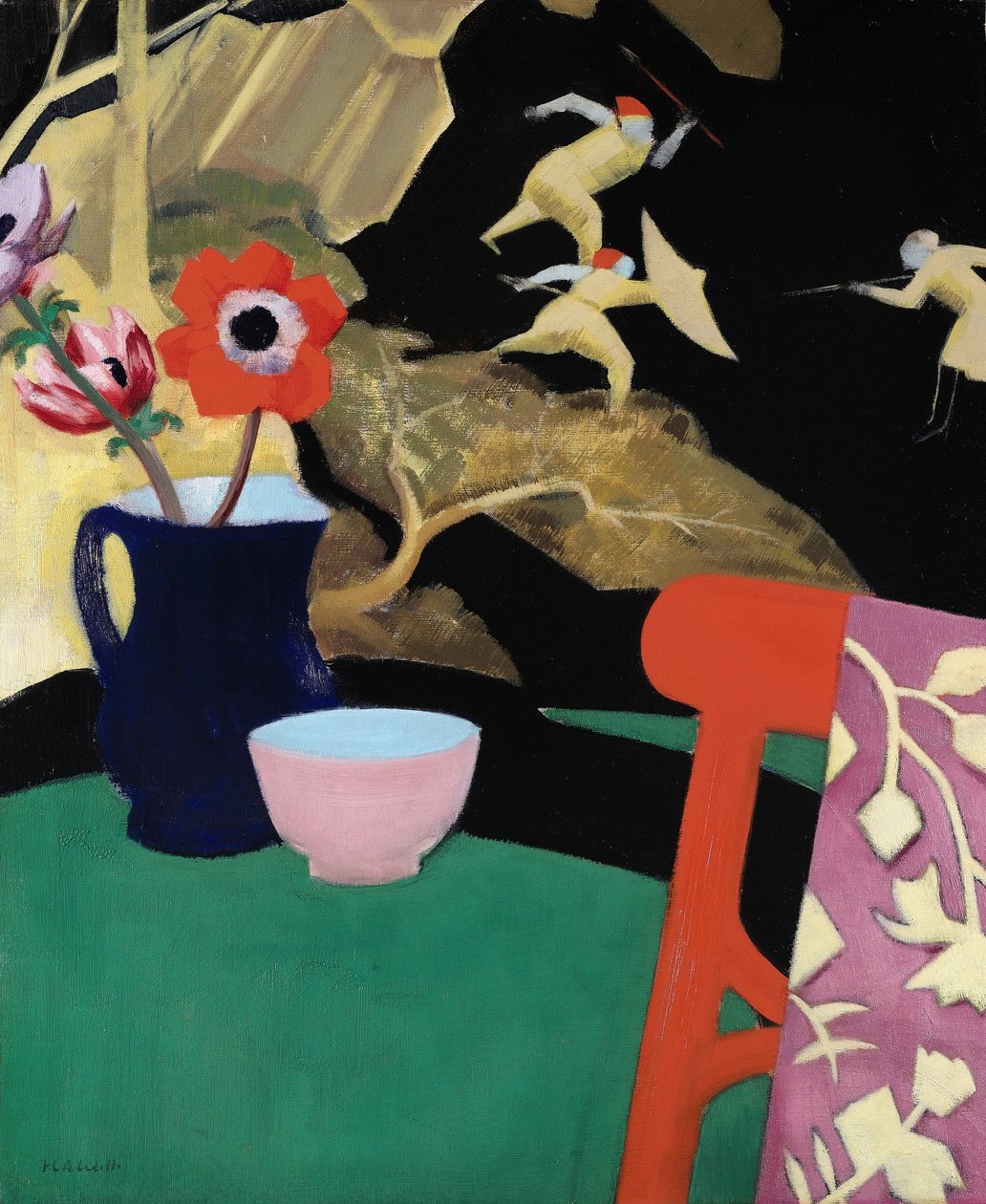 Asetelma lakkakankaalla tekijältä Francis Campbell Boileau Cadell