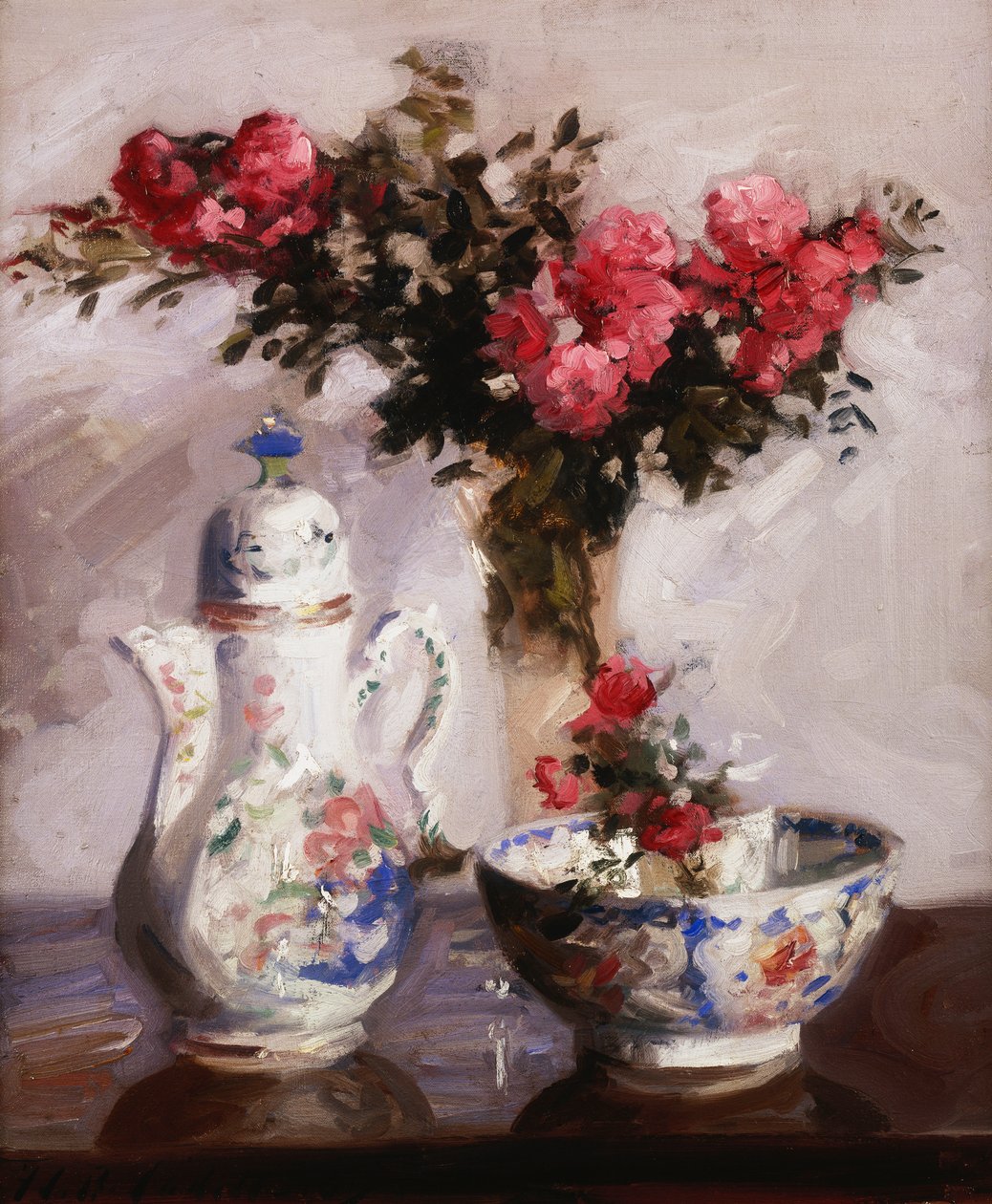 Famille Rose -kahvipannu tekijältä Francis Campbell Boileau Cadell