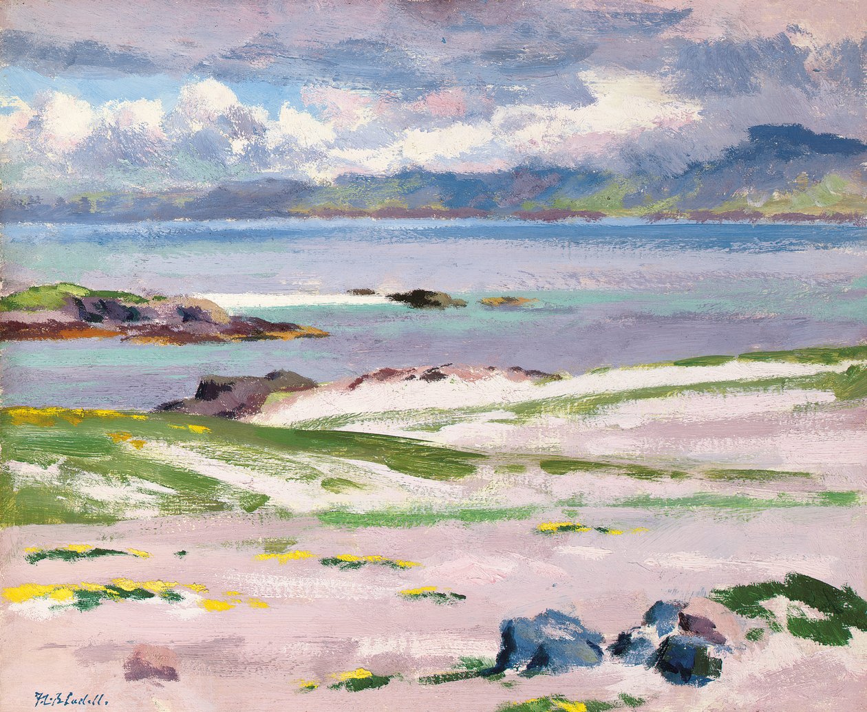 Towards Mull, Choc Ard Anraidh, Iona, n. 1928 (öljy kankaalle) tekijältä Francis Campbell Boileau Cadell
