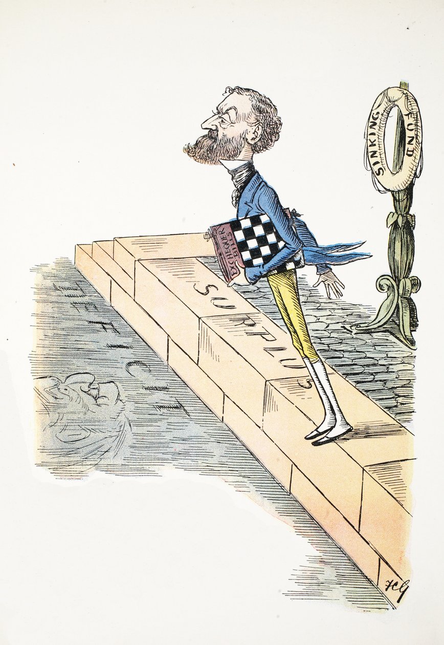 Iso kirjain F, kuvitus The Struwwelpeter Alphabetista, säe Harold Begbie (1871–1929) tekijältä Francis Carruthers Gould
