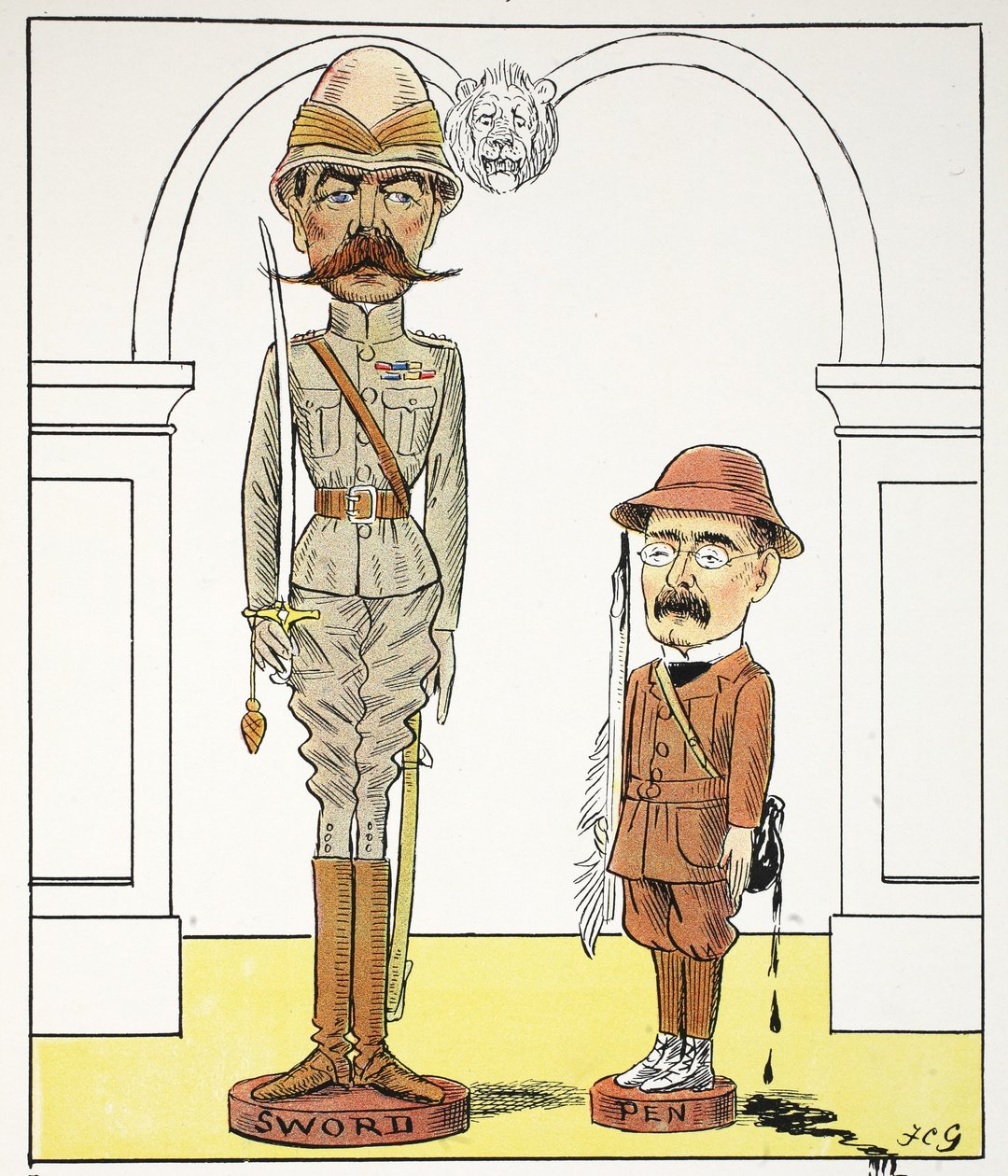 K, k, kuvitus The Struwwelpeter Alphabetista, säkeistö Harold Begbie (1871–1929) tekijältä Francis Carruthers Gould