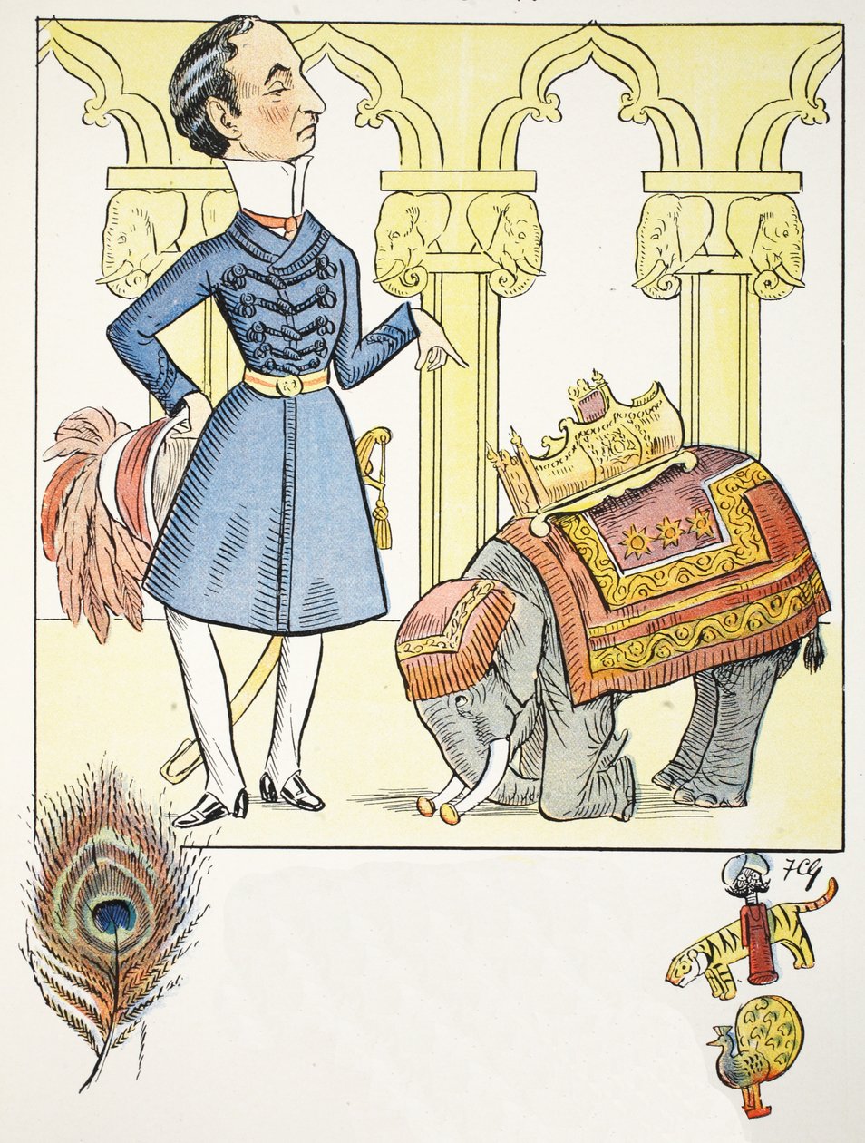 Oodi V:stä, kuvitus The Struwwelpeter Alphabetista, säe Harold Begbie (1871–1929) tekijältä Francis Carruthers Gould
