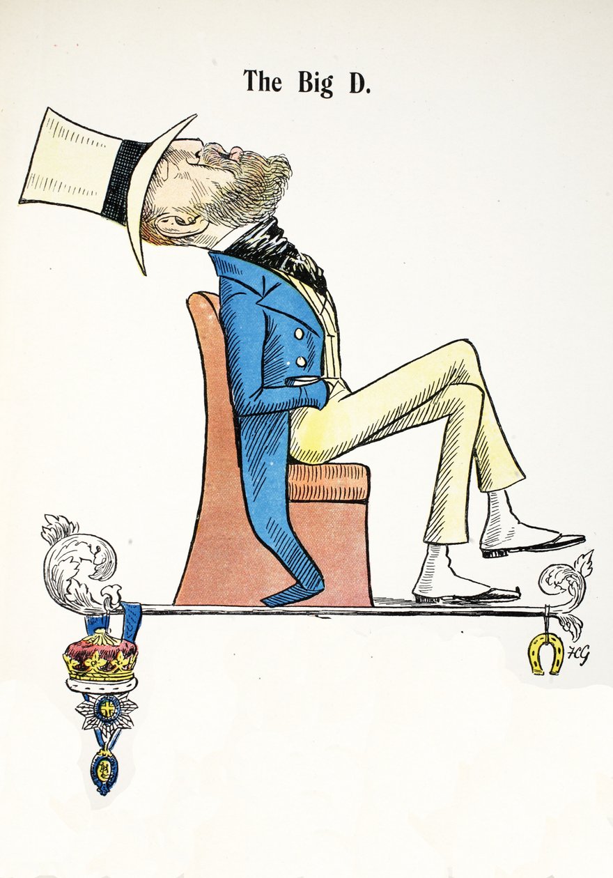 Iso D, kuvitus The Struwwelpeter Alphabetista, säe Harold Begbie (1871–1929) tekijältä Francis Carruthers Gould