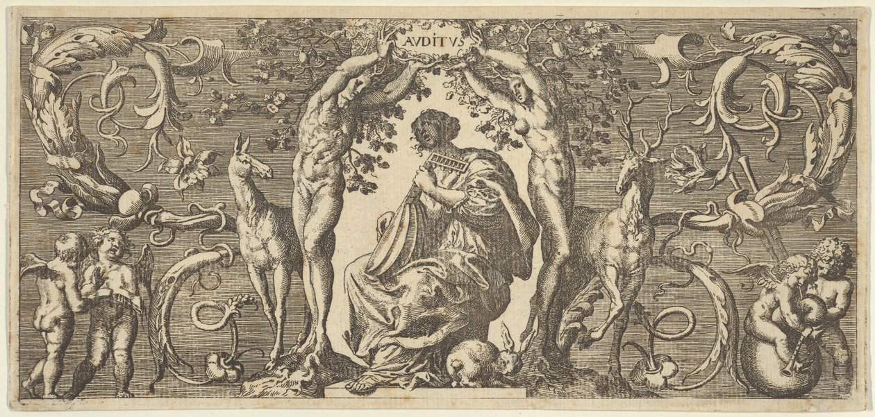 Kuulo Kuulo, alkaen Five Senses Five Senses, n. 1655 tekijältä Francis Cleyn
