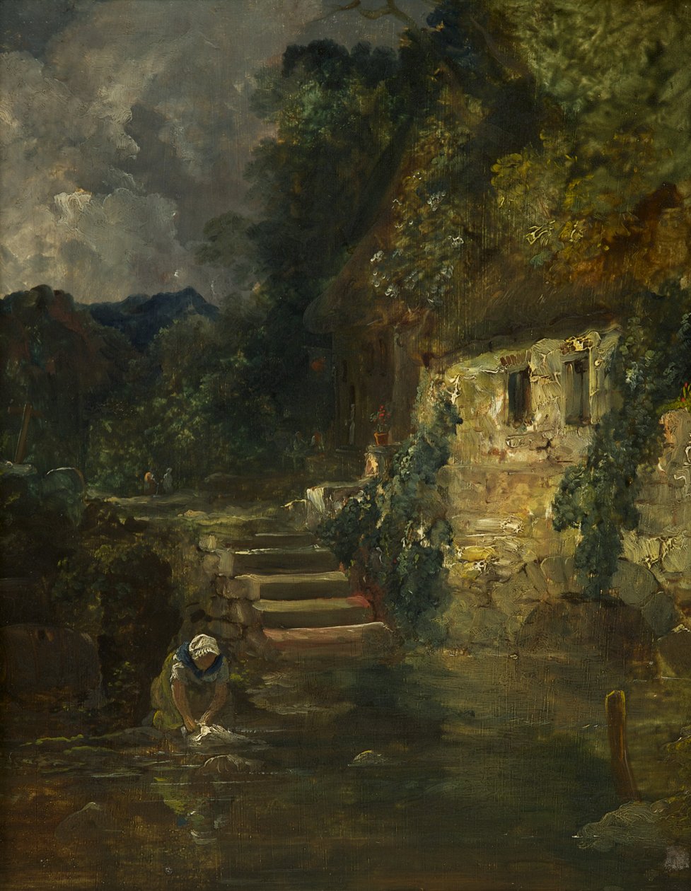 Tehdas lähellä Tinternia, n. 1824-26 (öljy levylle, mahonki) tekijältä Francis Danby