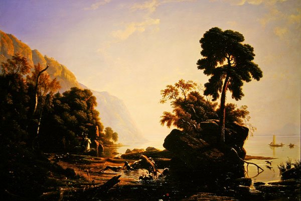 Hirvenmetsästys (öljy kankaalle) tekijältä Francis Danby