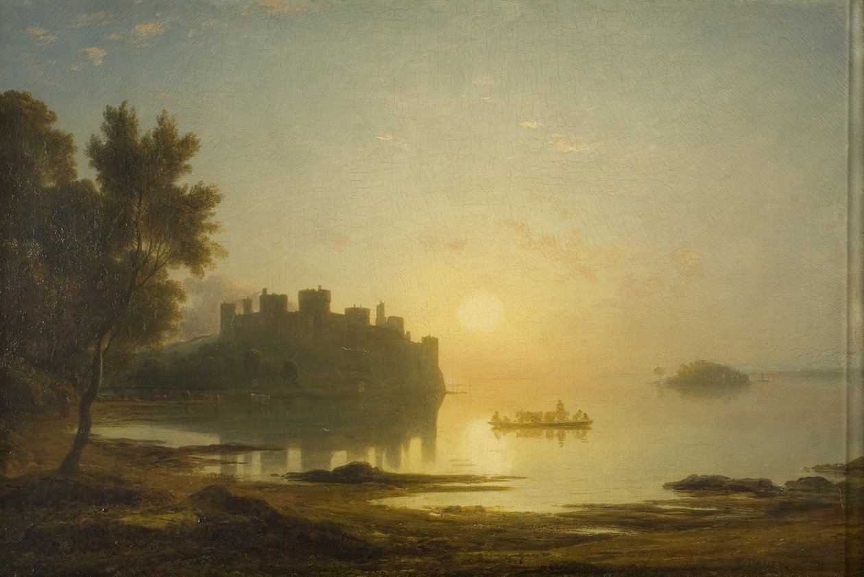 Conwayn linna, n. 1825 (öljy kankaalle) tekijältä Francis Danby