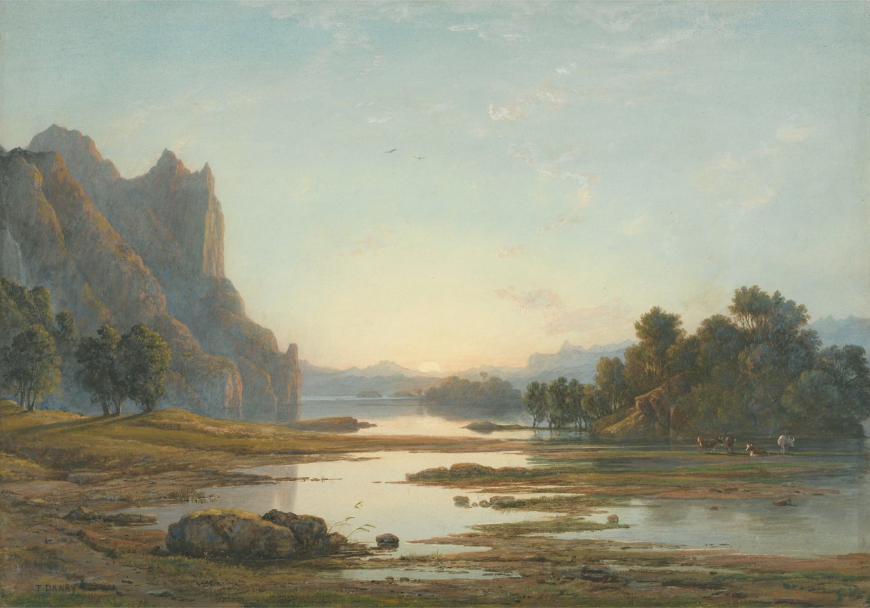 Auringonlasku jokimaiseman yllä tekijältä Francis Danby