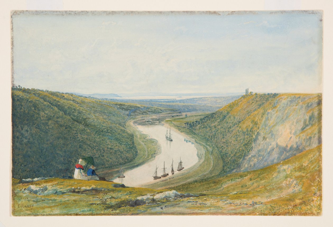 The Avon From Durdham Down, n. 1821 (akvarelli ja vartaloväri paperille) tekijältä Francis Danby
