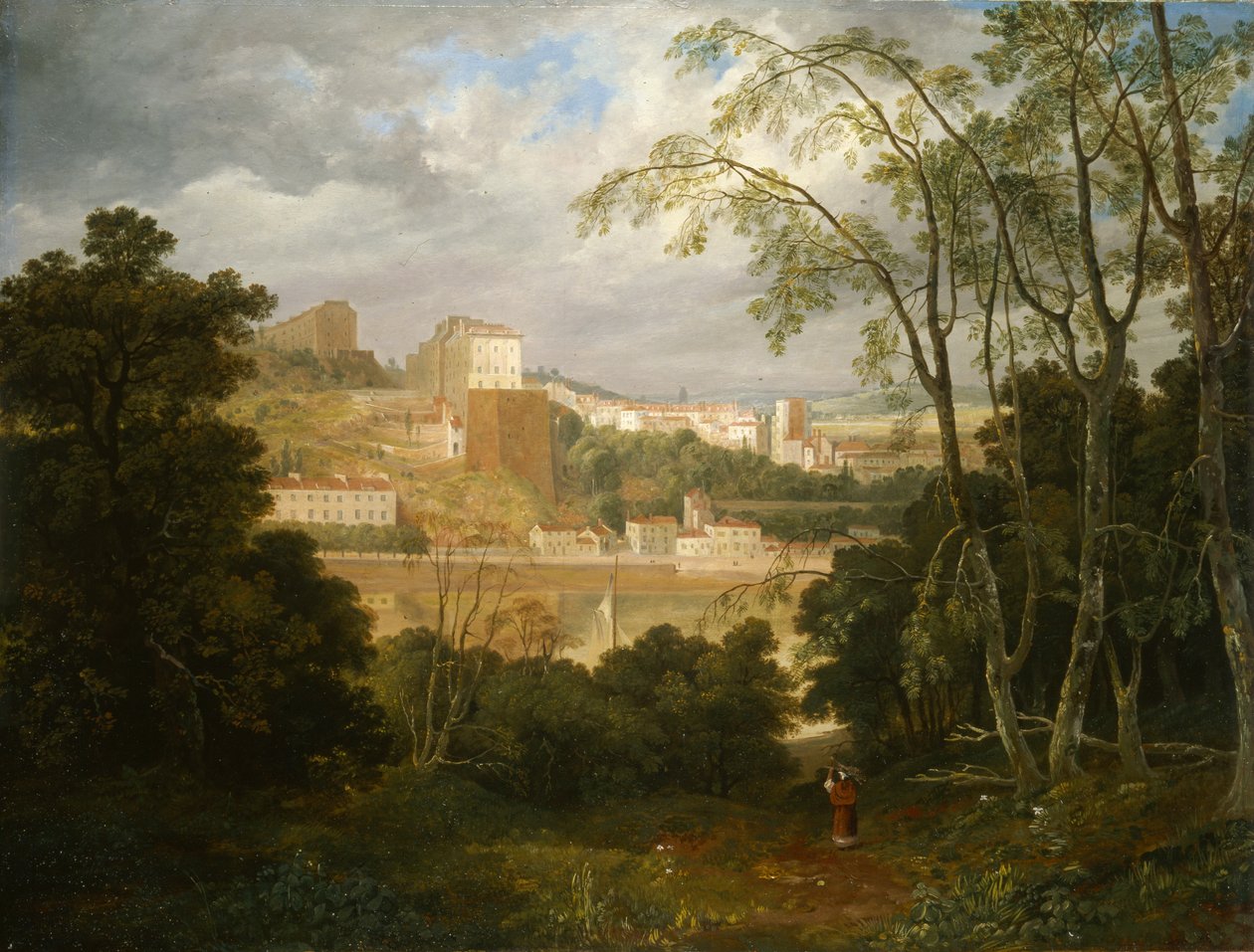 Näkymä Cliftoniin Leigh Woodsista, n. 1818-20 (öljy paneelille) tekijältä Francis Danby