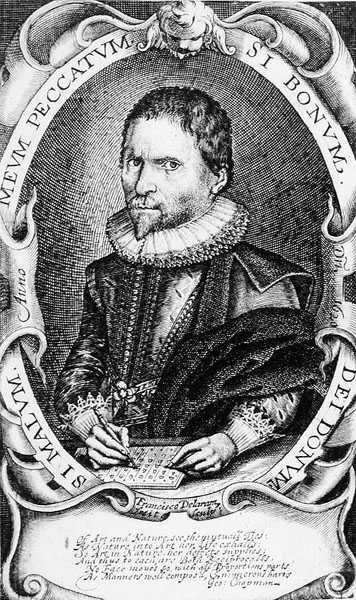 George Chapmanin (n.1559-1634) muotokuva 1620 (kaiverrus) (s/w valokuva) (kuva) tekijältä Francis Delaram