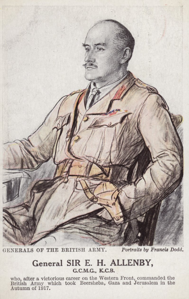Kenraali Sir E. H. H. Allenby (värilitografia) tekijältä Francis Dodd