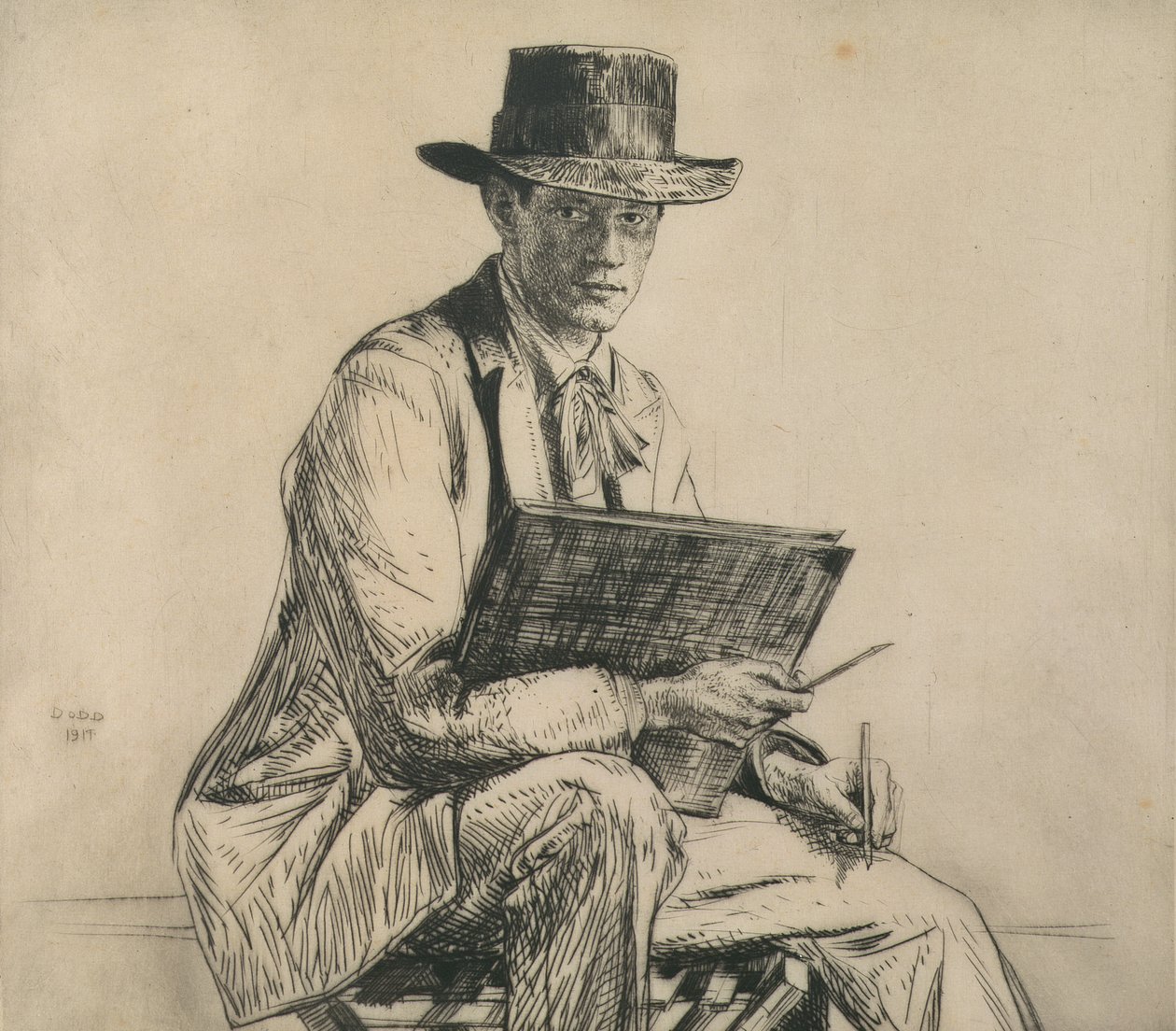 Henry Rushburyn (1889-1968) muotokuva 1914 (etsaus) tekijältä Francis Dodd