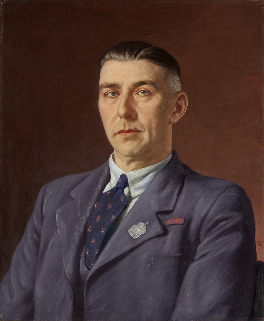 Percival Henry Martinin muotokuva, Posti, Bristol, n. 1941-45 (öljy kankaalle) tekijältä Francis Dodd