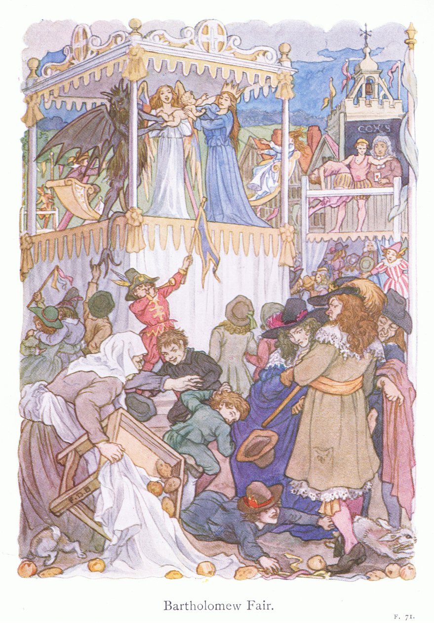 Bartholomew Fair (värilitografia) tekijältä Francis Donkin Bedford